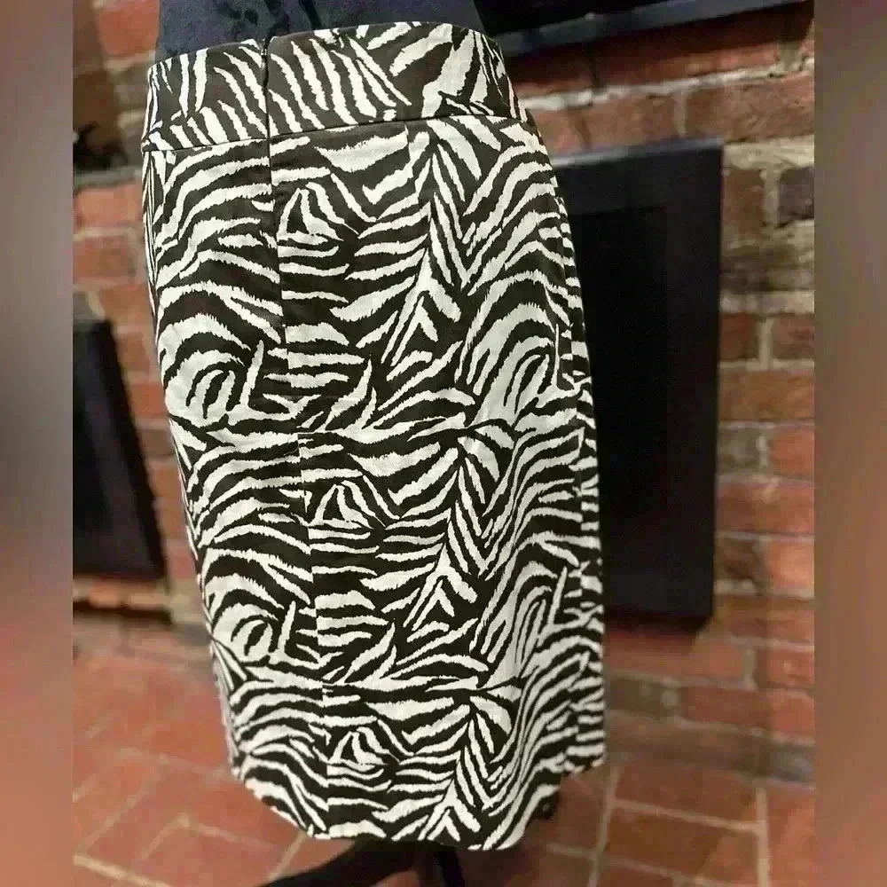 Soft Works Zebra Print Pencil Skirt Brown Cream Stretch Midi Chic Classy Slim 8 - Picture 11 of 16
